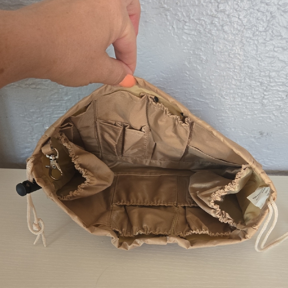 Tan Drawstring Purse Insert